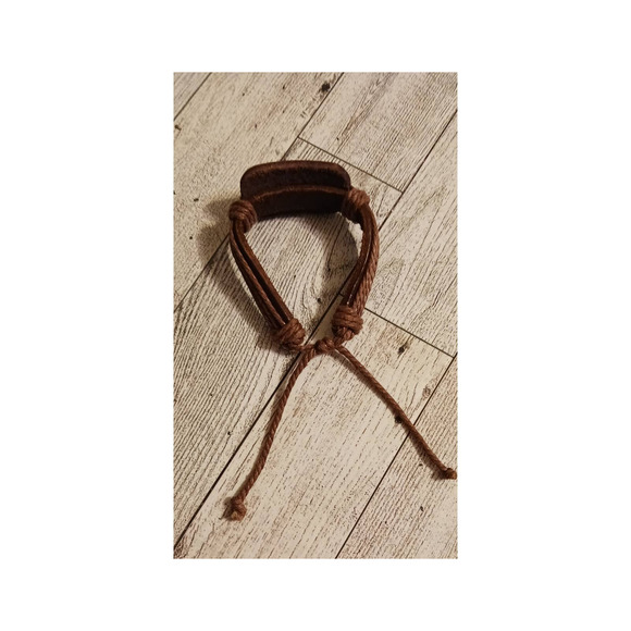 Men's iron cross leather bracelet - Picture 5 of 6